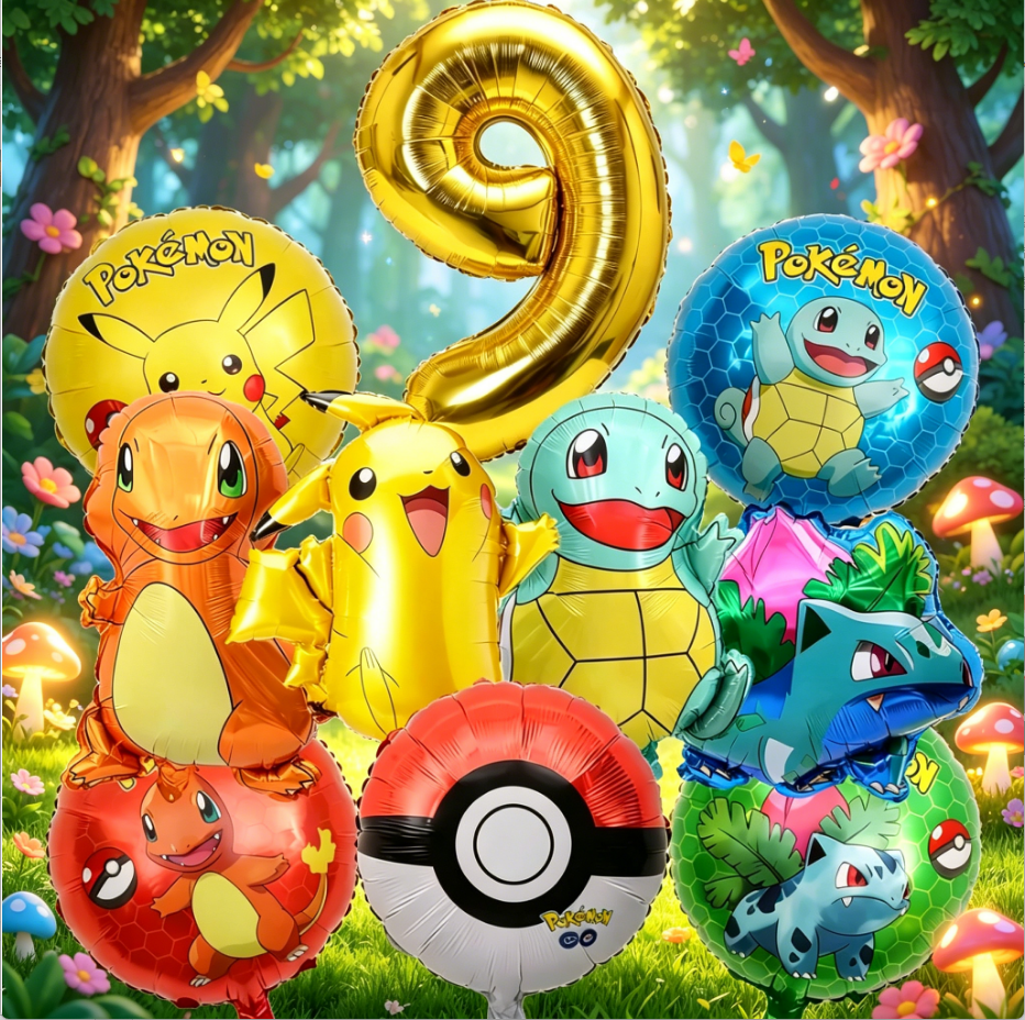 Pokeball Cosplay Prop - 10pcs Standing Lovely Pokemon Balloon Set