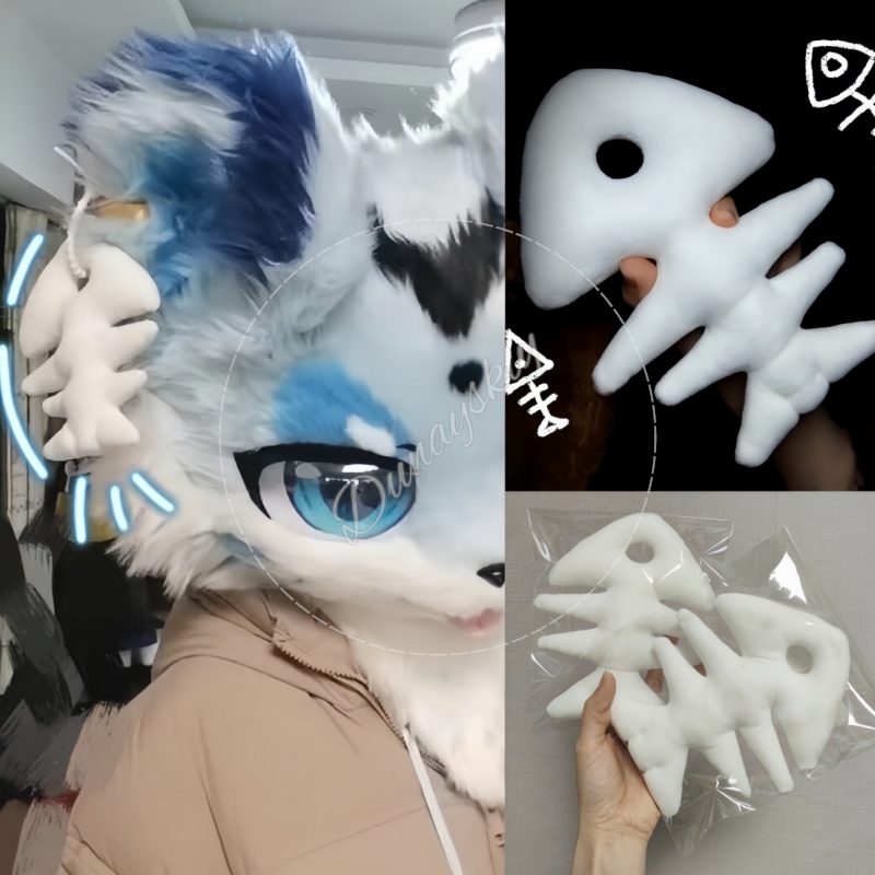 Plush Fishbone Keychain For Fu – Fishbones Cosplay Prop Bewertung und Preis