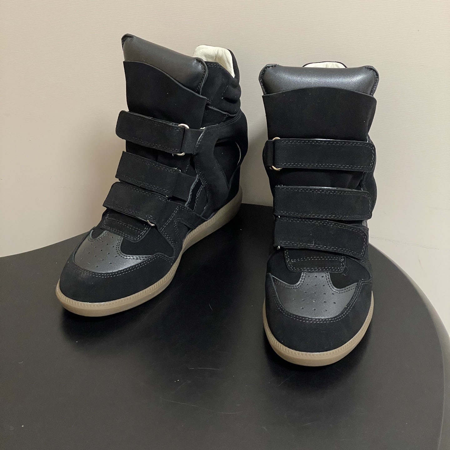 Women's Suede Leather Wedge Sn – Velcro Hook Loop Bewertung und Preis