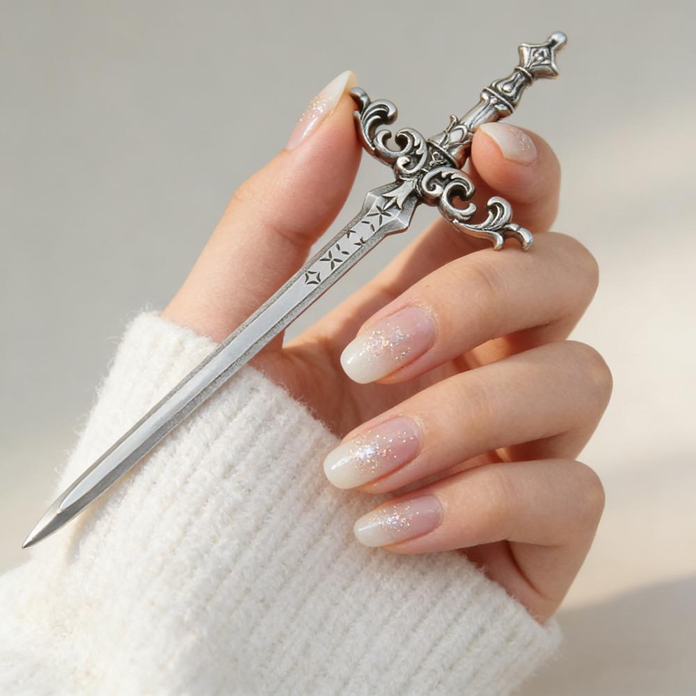 1pc Silver-Tone Sword Hair Sti – Cosplay Prop Dagger Bewertung und Preis